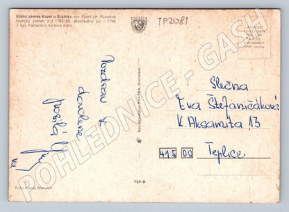 Pohlednice Zámek Kozel a sochy (TP2081)