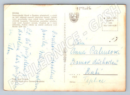 Pohlednice Bílina zámek koupaliště sídliště 1975 (TP2086)