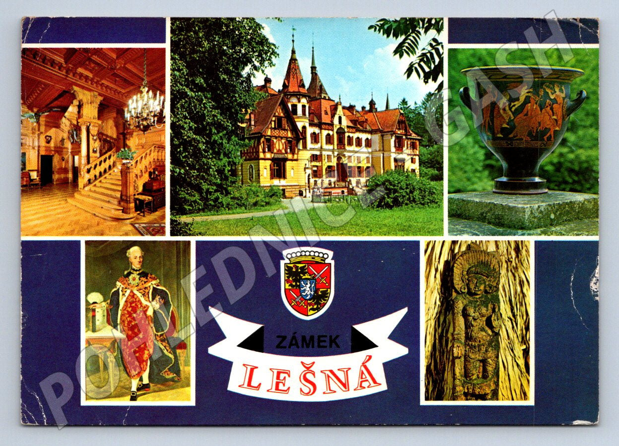 Pohlednice Zámek Lešná - koláž motivů (TP2095)