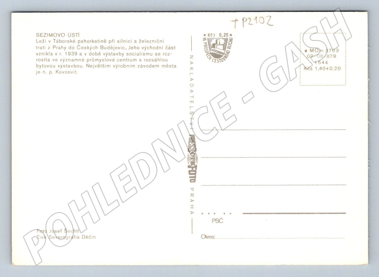 Pohlednice Sezimovo Ústí paneláky sídliště c. 1979 (TP2102)