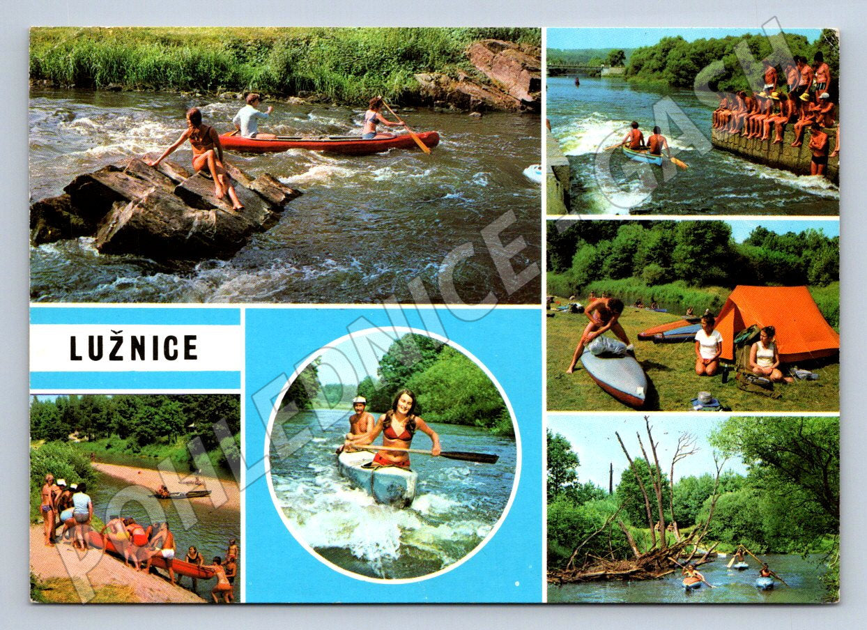 Pohlednice Lužnice kanoistika rekreace 1973 (TP2105)