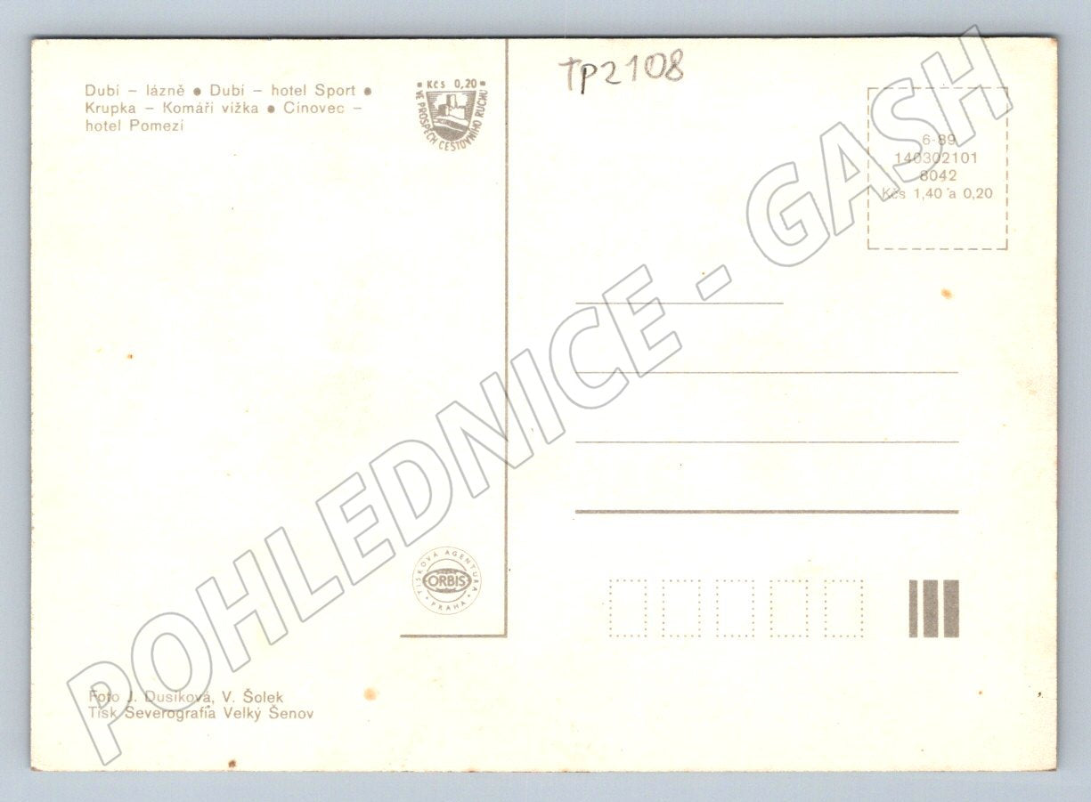 Pohlednice Teplicko Krušné hory multi-view 1989 (TP2108)