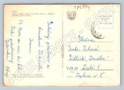 Pohlednice Říp krajina rotunda chata (TP2114)