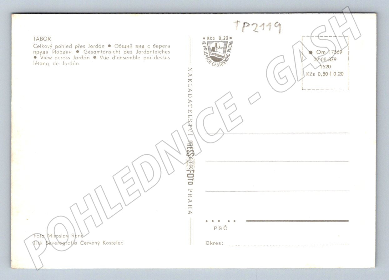 Pohlednice Tábor celkový pohled přes Jordán 1979 (TP2119)