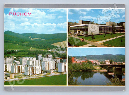 Pohlednice Slovensko Púchov koláž město 1987 (TP2138)