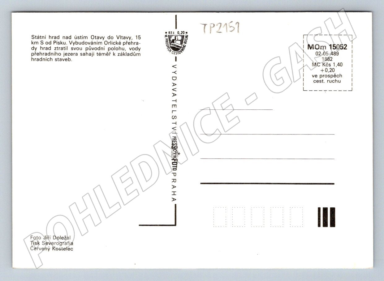 Pohlednice Zvíkov hrad koláž exteriér interiér (TP2151)
