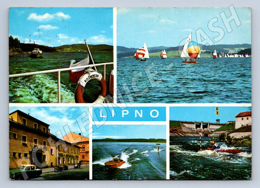 Pohlednice Lipno přehrada a vodní sporty 1969 (TP2156)
