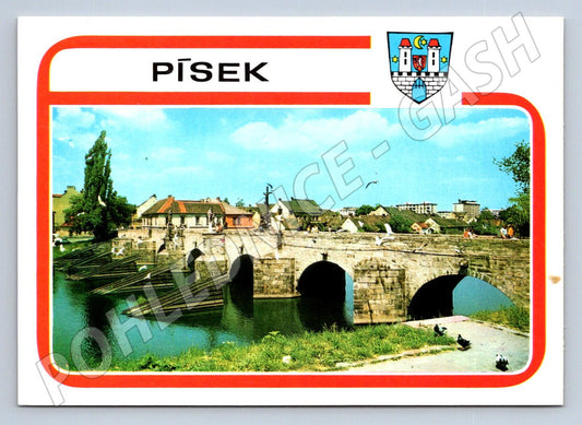 Pohlednice Písek Kamenný most a řeka (TP2165)