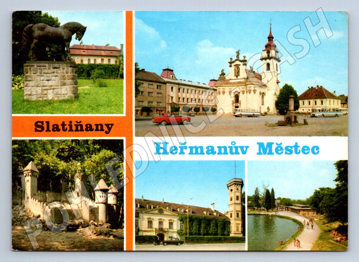 Pohlednice Slatiňany Heřmanův Městec (TP2171)