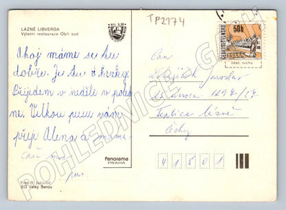 Pohlednice Lázně Libverda Obří Sud interiér exteriér 1974 (TP2174)