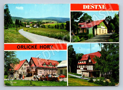 Pohlednice Deštné Orlické Hory chalupy krajina 1974 (TP2190)
