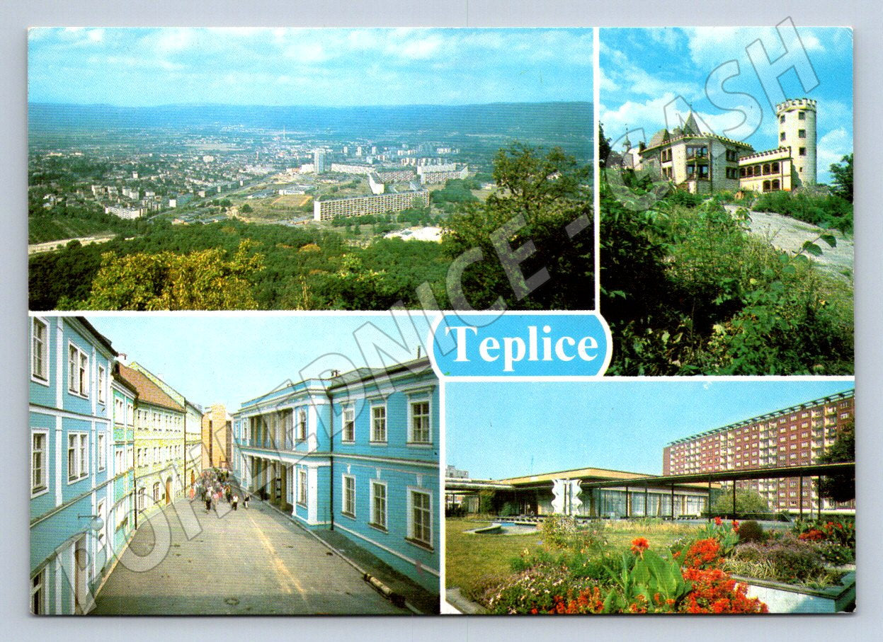 Pohlednice Teplice panorama, Doubravka, lázeňský dům (TP2195)