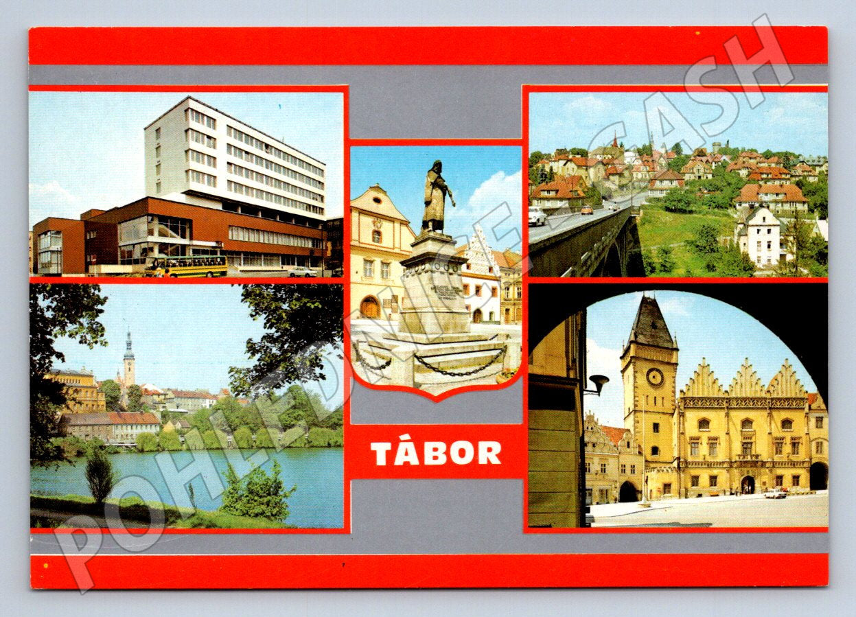 Pohlednice Tábor různé pohledy po 1950 (TP2209)