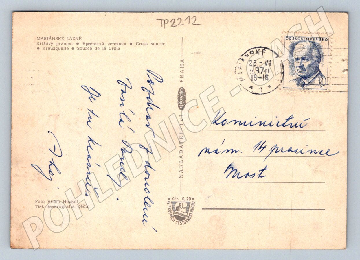 Pohlednice Mariánské Lázně Křížový pramen 1971 (TP2212)