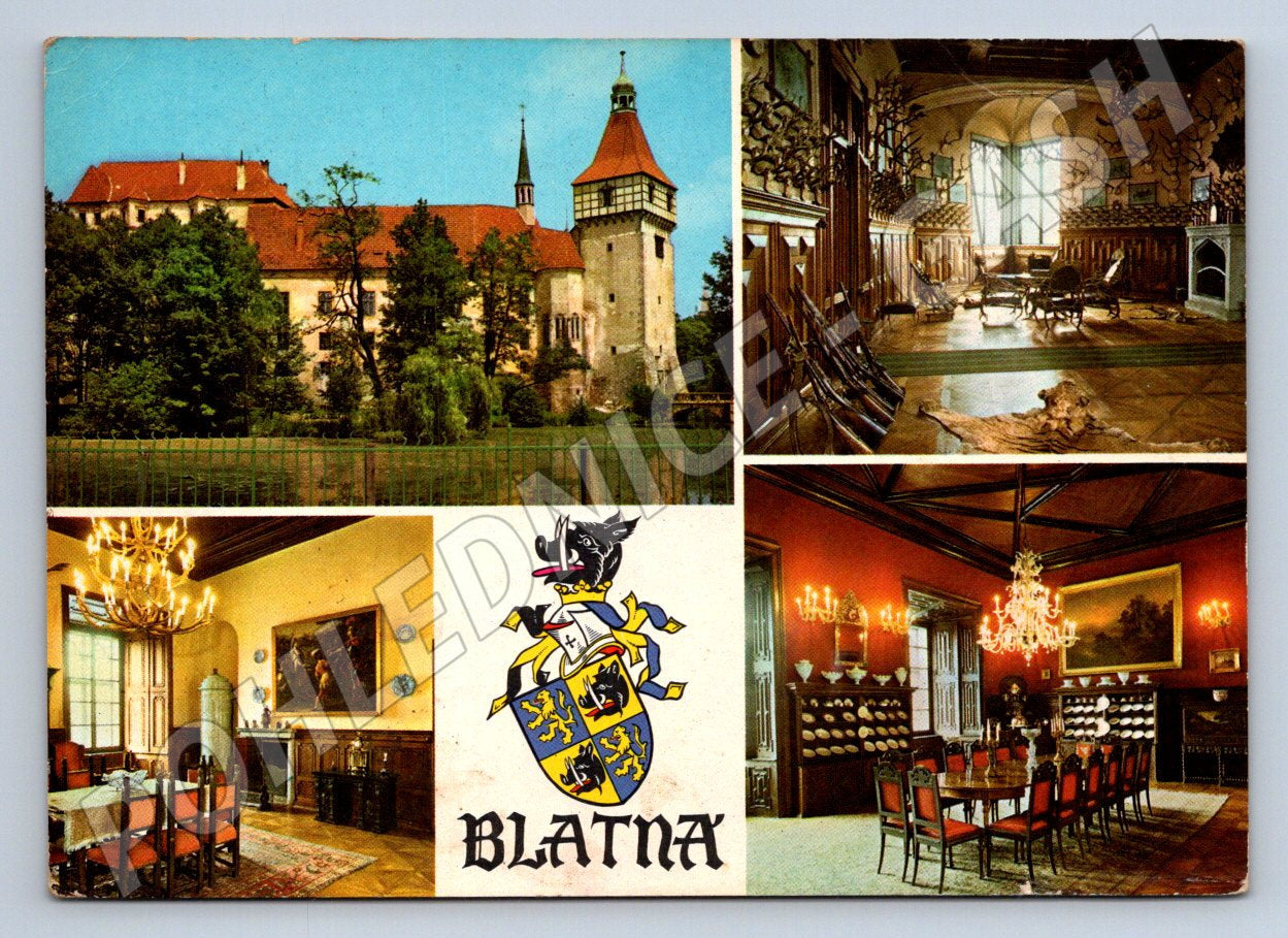 Pohlednice Blatná zámek interiér (TP2219)