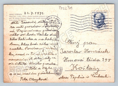 Pohlednice Hrad Střekov Labe řeka 1973 (TP2231)