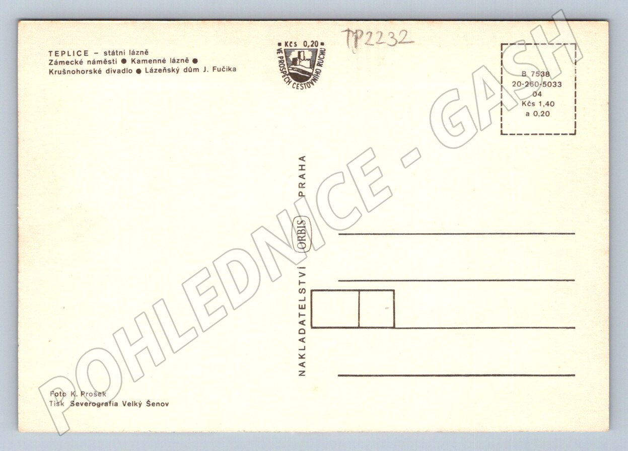 Pohlednice Teplice více pohledů (TP2232)