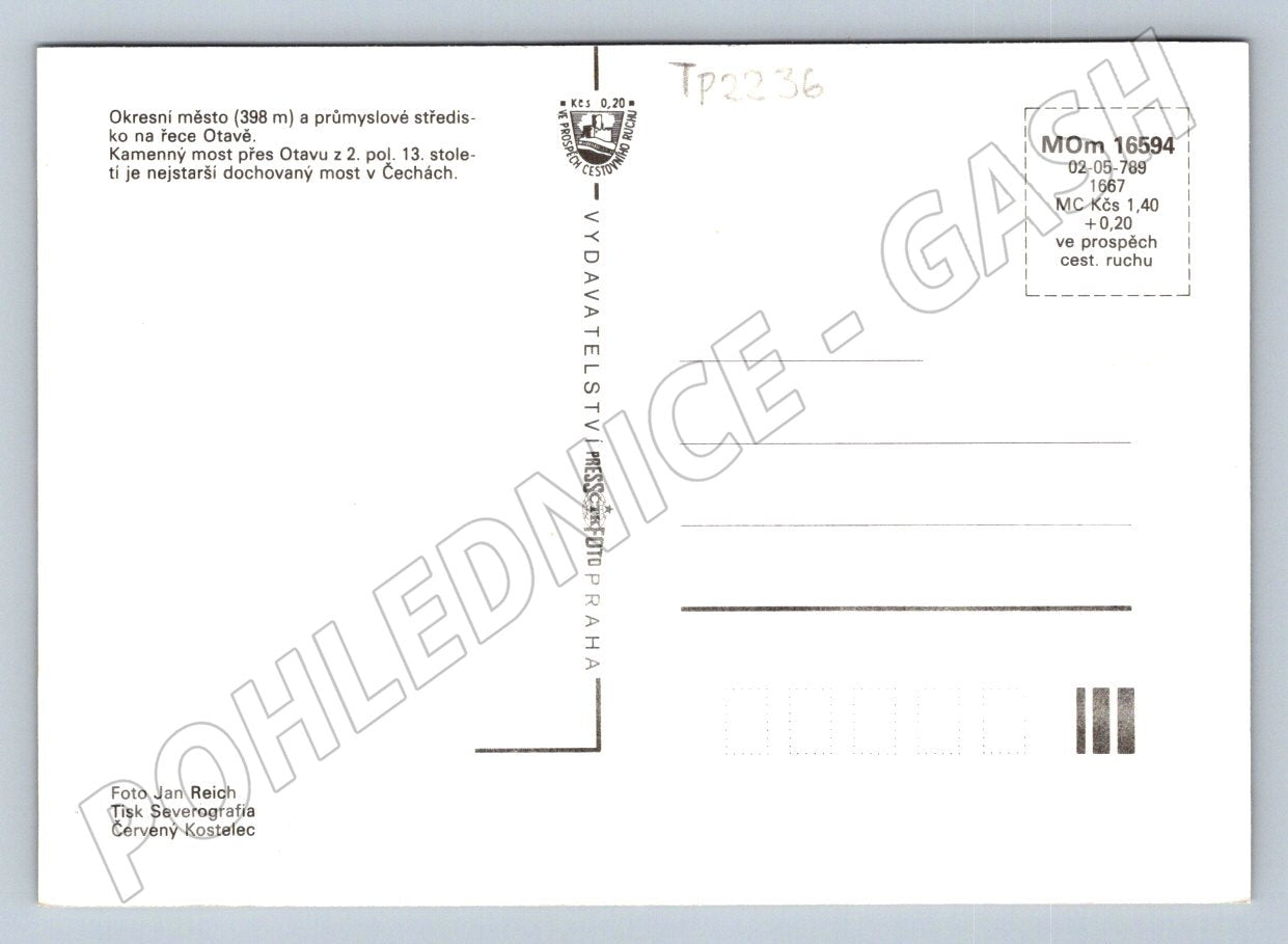 Pohlednice Písek více pohledů (TP2236)