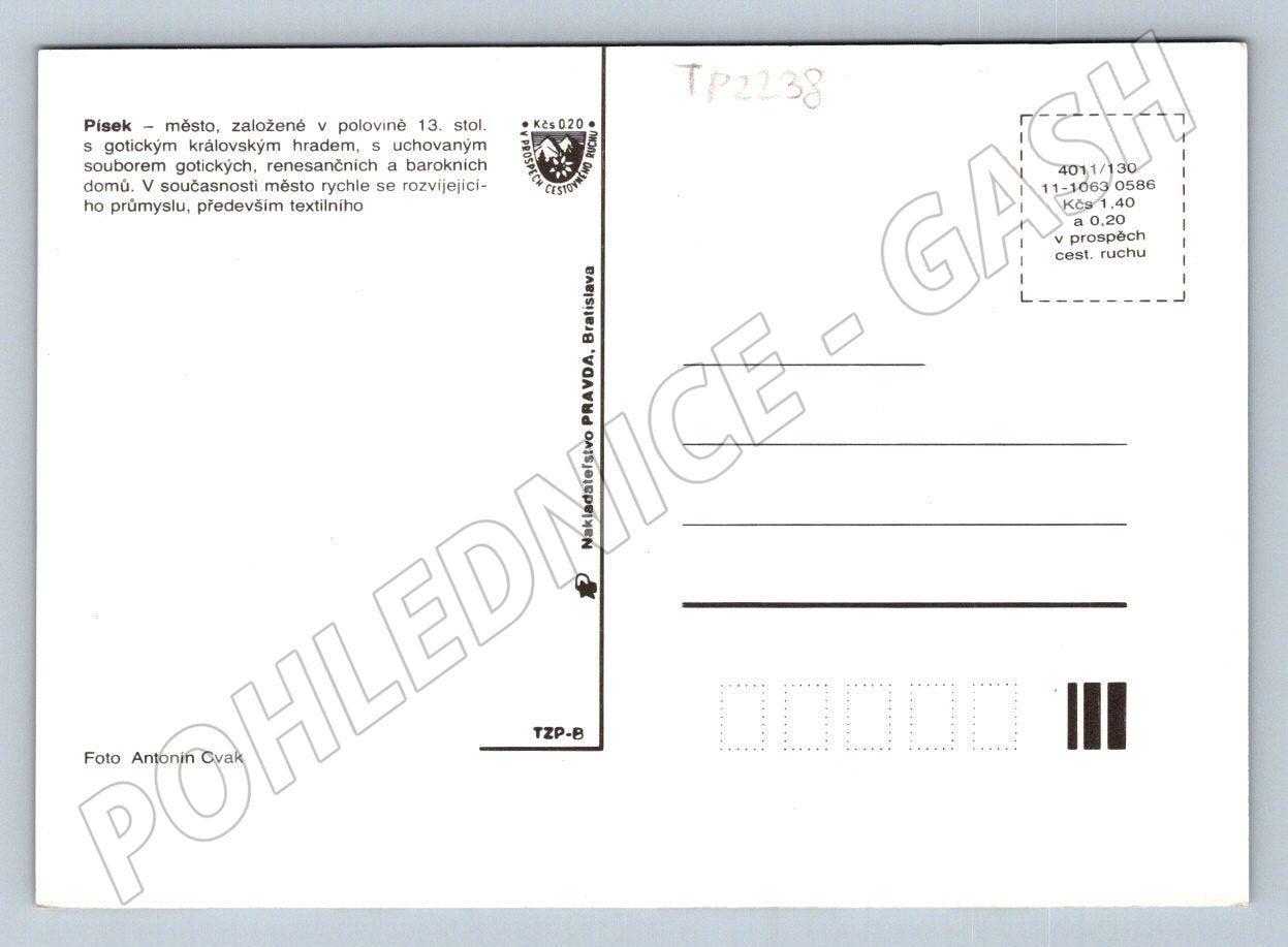 Pohlednice Písek multi-pohled městské záběry most (TP2238)