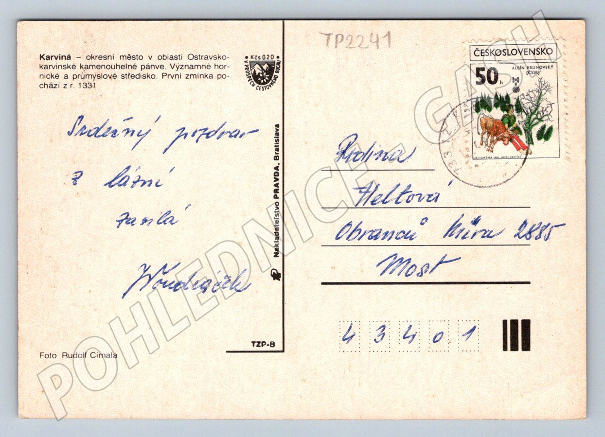Pohlednice Karviná vícepohledy 1988 (TP2241)