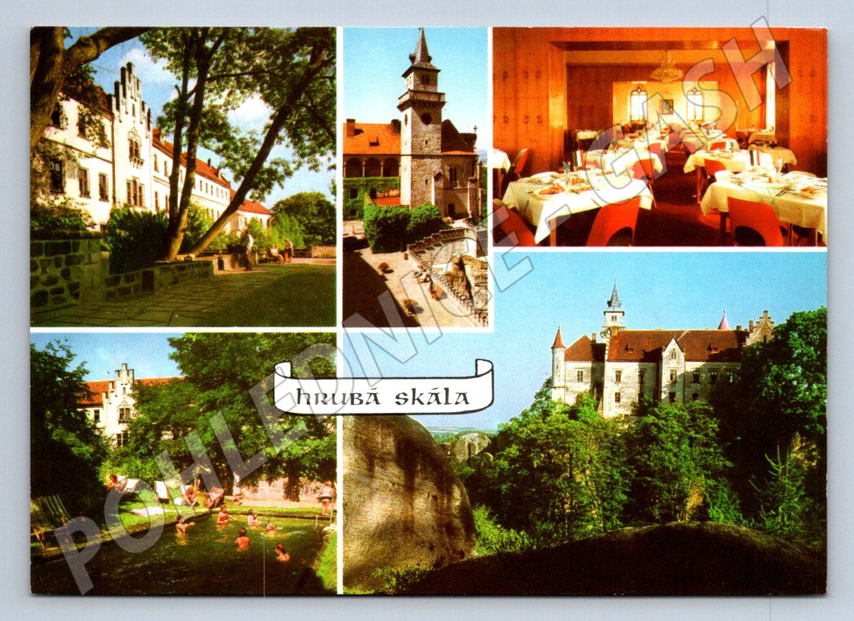 Pohlednice Hrubá Skála zámek koupaliště (TP2247)