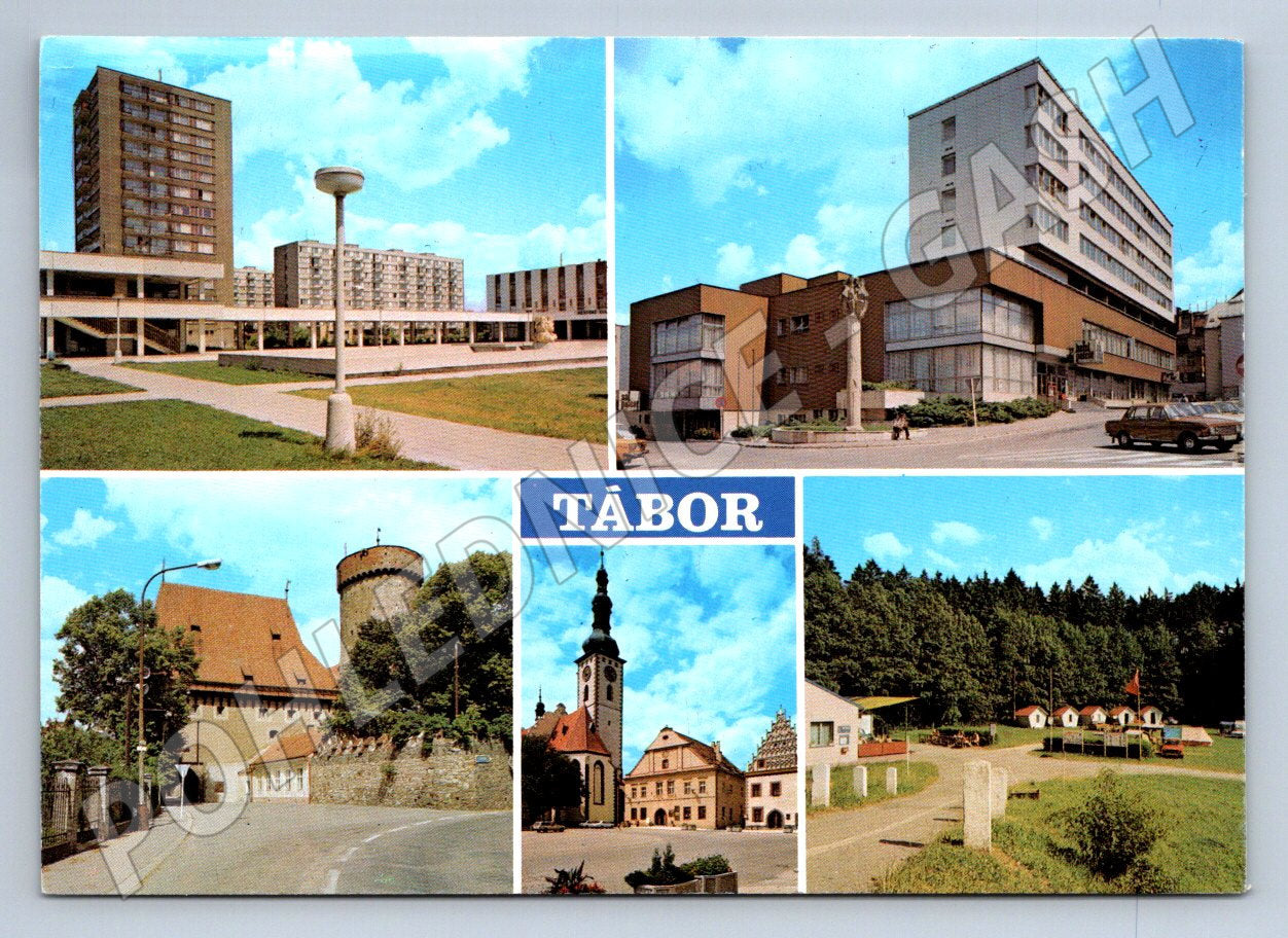 Pohlednice Tábor koláž památky a moderní budovy (TP2253)