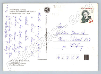 Pohlednice Slovensko Turčianske Teplice lázně 1988 (TP2271)