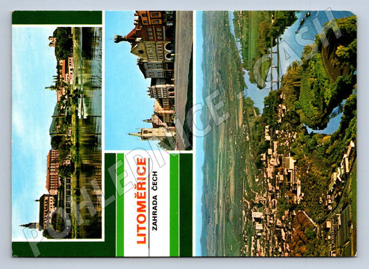 Pohlednice Litoměřice Labe město letecký pohled (TP2285)