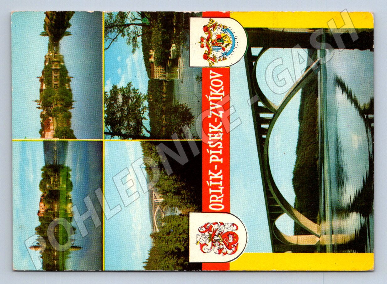Pohlednice Orlík Písek Zvíkov koláž (TP2289)