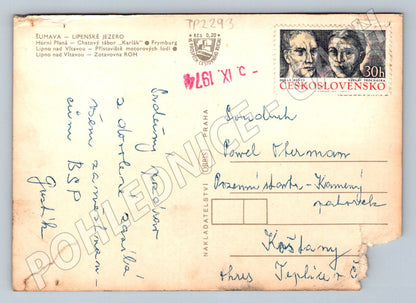 Pohlednice Šumava Lipenské jezero 1974 (TP2293)