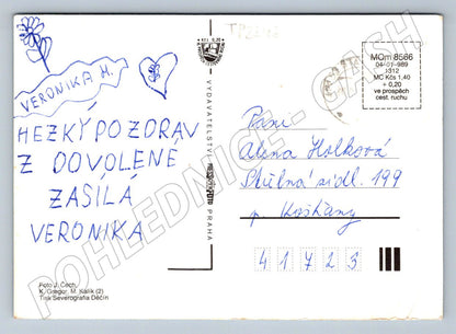 Pohlednice Máchovo jezero lodě lidé 1989 (TP2296)