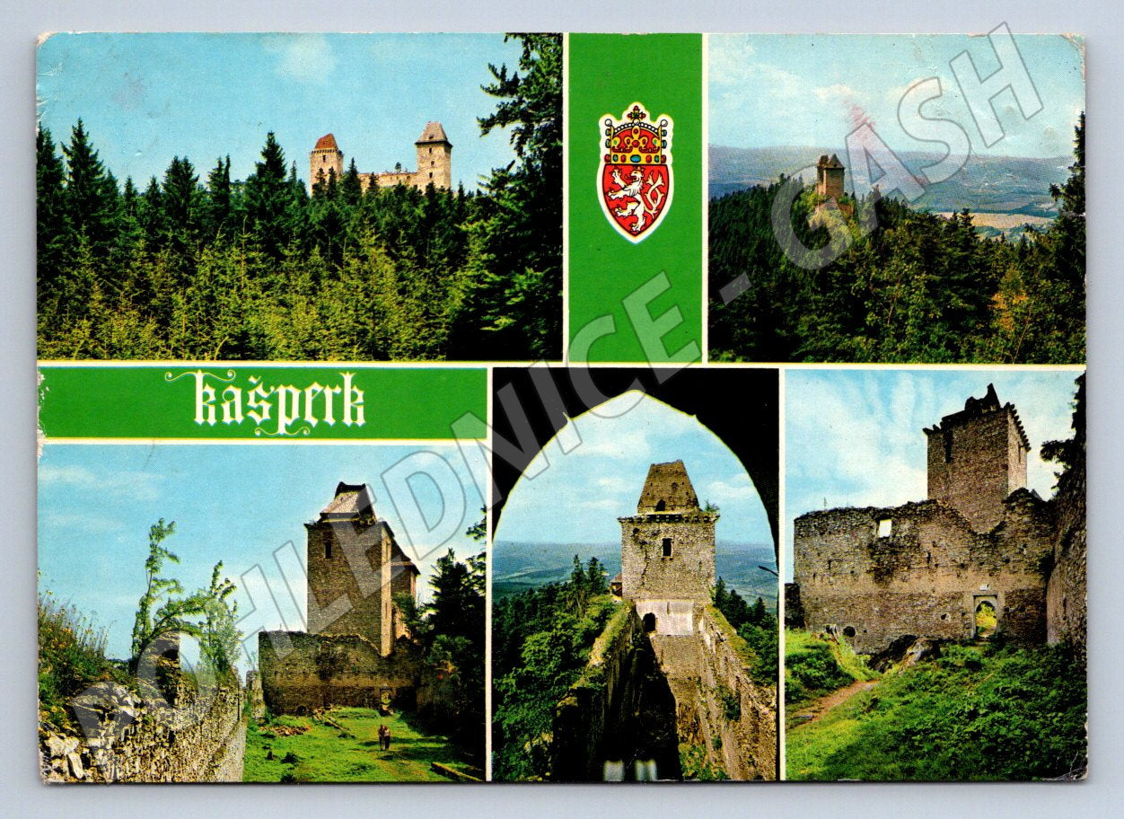 Pohlednice Kašperk hrad koláž 1975 (TP2302)