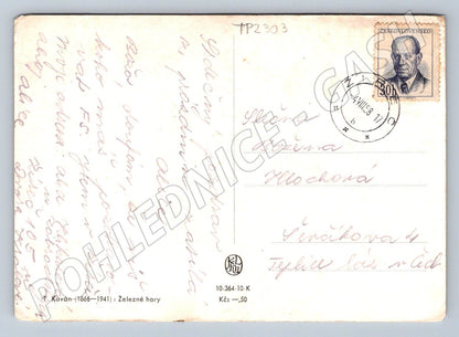 Pohlednice Železné hory krajina F. Kaván 1958 (TP2303)