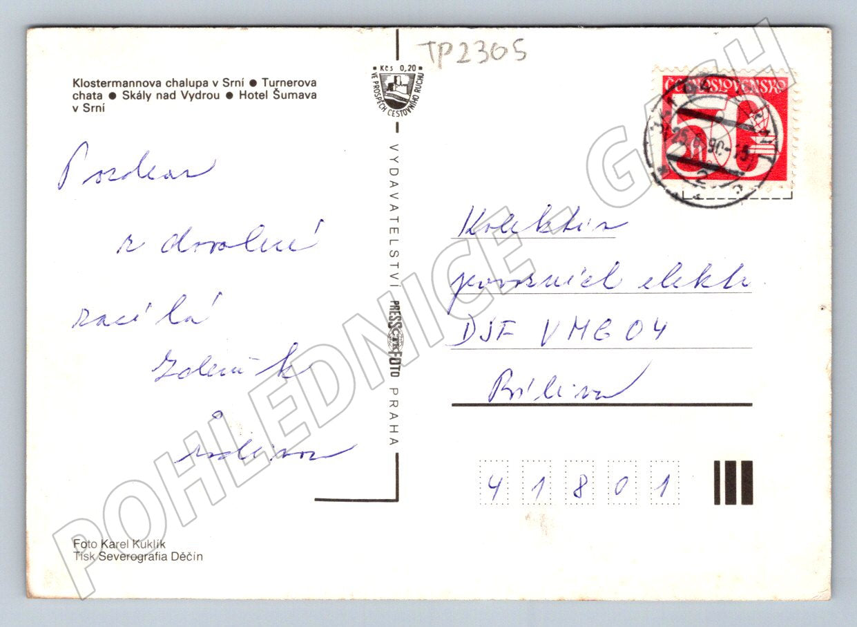 Pohlednice Šumava Srní, Klostermannova chalupa (TP2305)