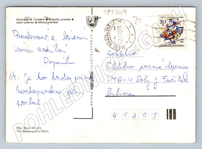 Pohlednice Mariánské Lázně zimní motiv 1989 (TP2309)