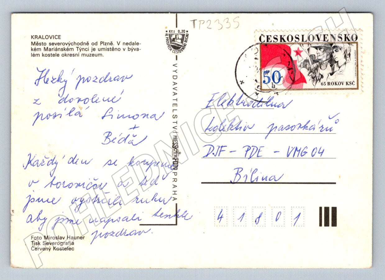 Pohlednice Kralovice více pohledů 1986 (TP2335)