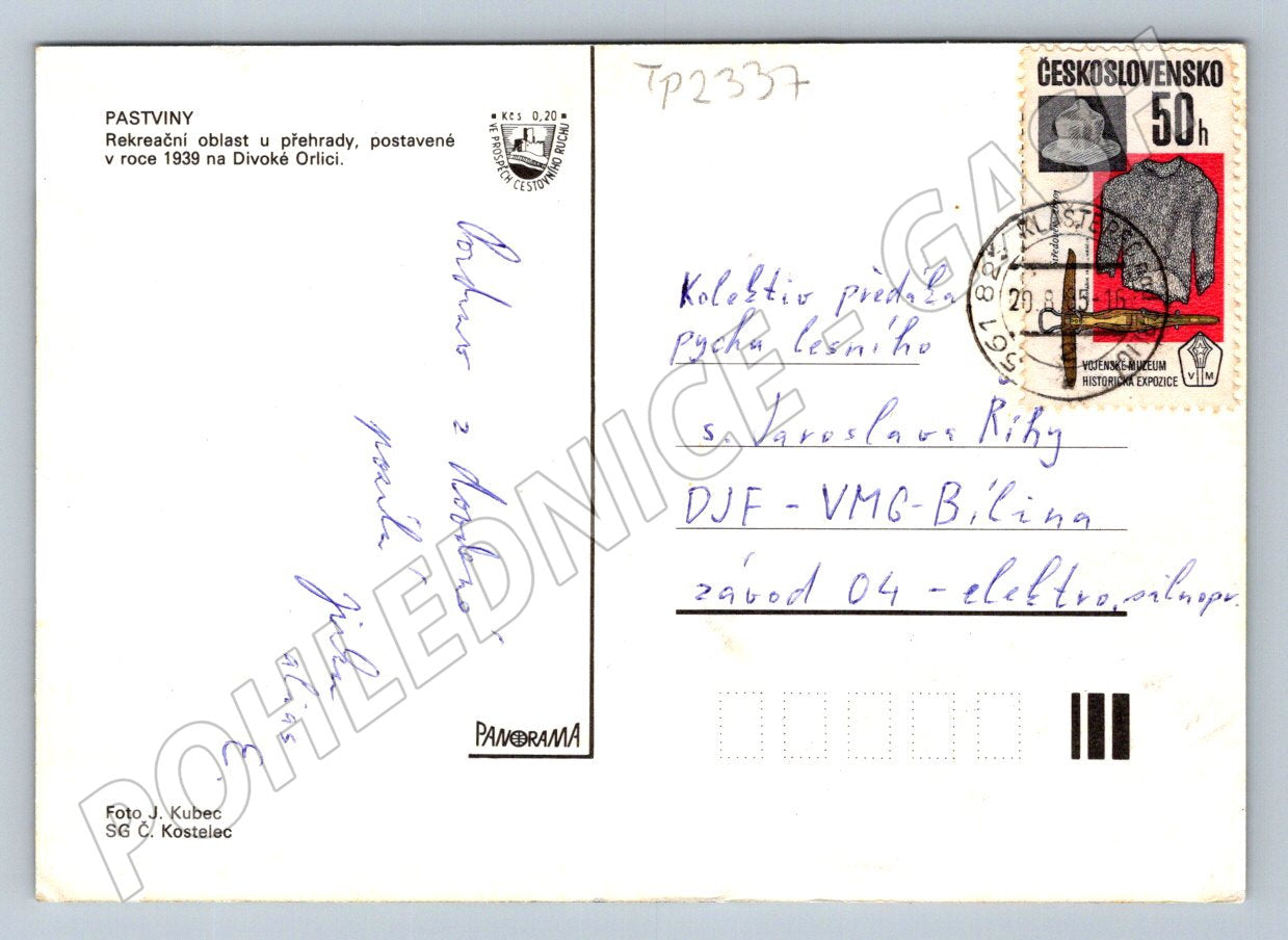 Pohlednice Pastviny Pastvinská přehrada 1983 (TP2337)
