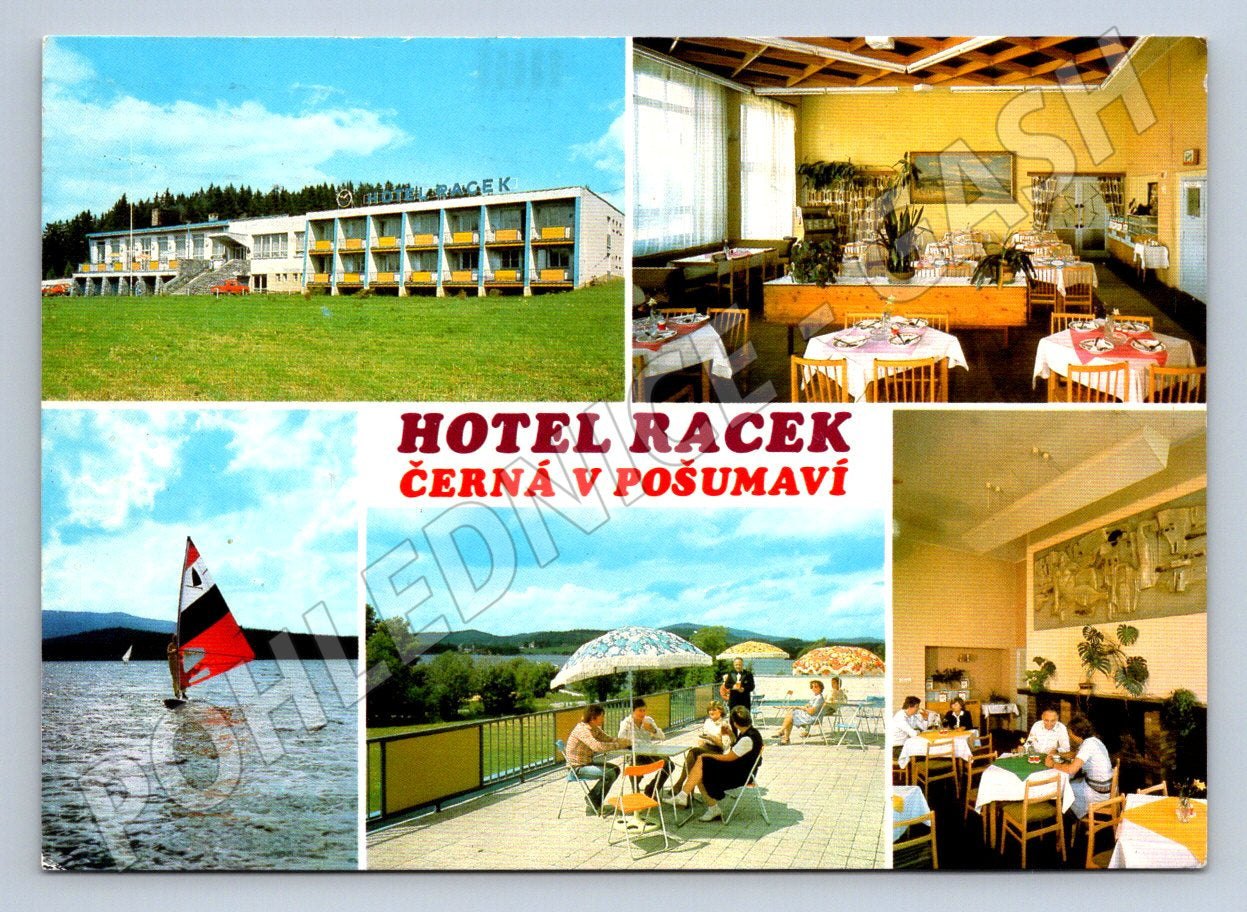 Pohlednice Černá v Pošumaví Hotel Racek 1985 (TP2338)