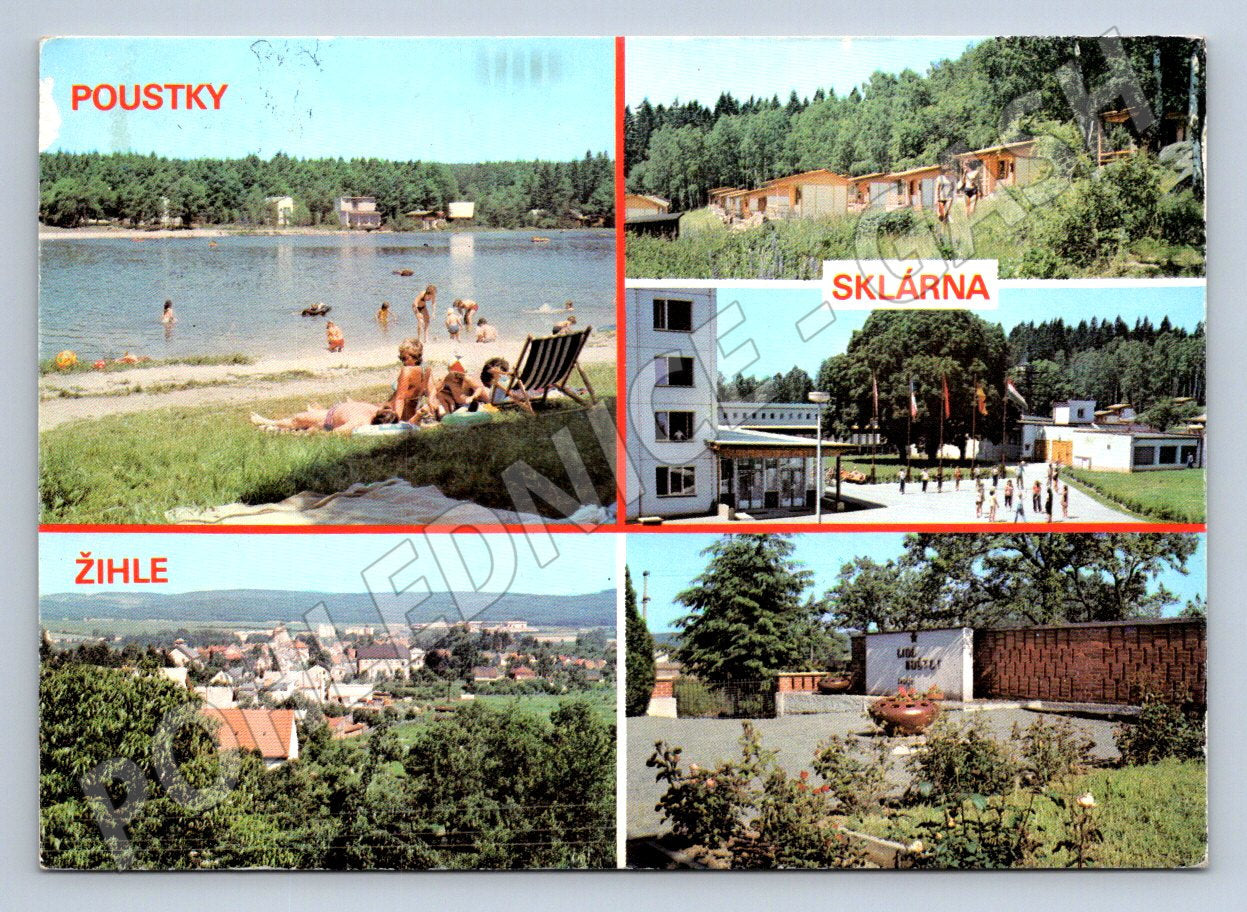 Pohlednice Žihle a okolí Poustky Sklárna 1970s (TP2345)
