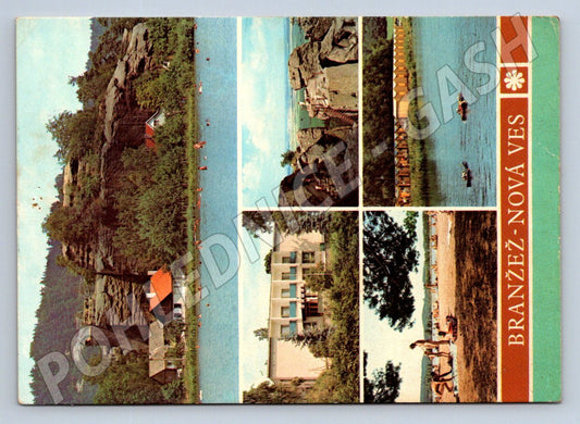 Pohlednice Branžež-Nová Ves koláž různých pohledů 1990 (TP2351)