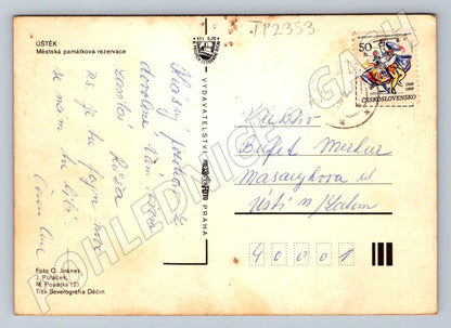 Pohlednice Úštěk město jezero náměstí cca 1960 (TP2353)