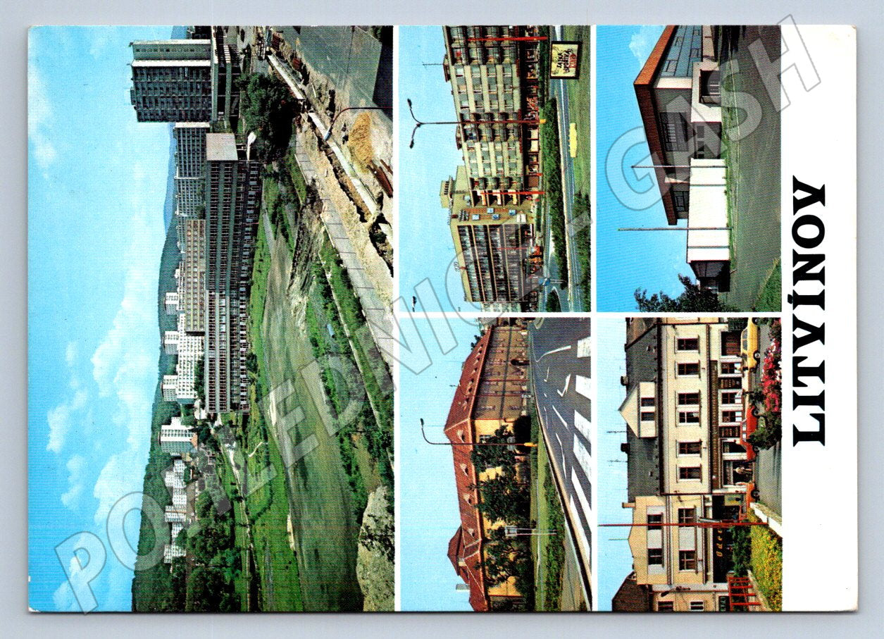 Pohlednice Litvínov koláž městských motivů 1968 (TP2361)