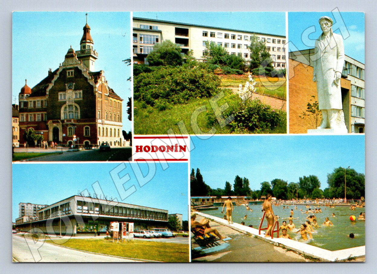 Pohlednice Hodonín městské dominanty a koupaliště (TP2365)