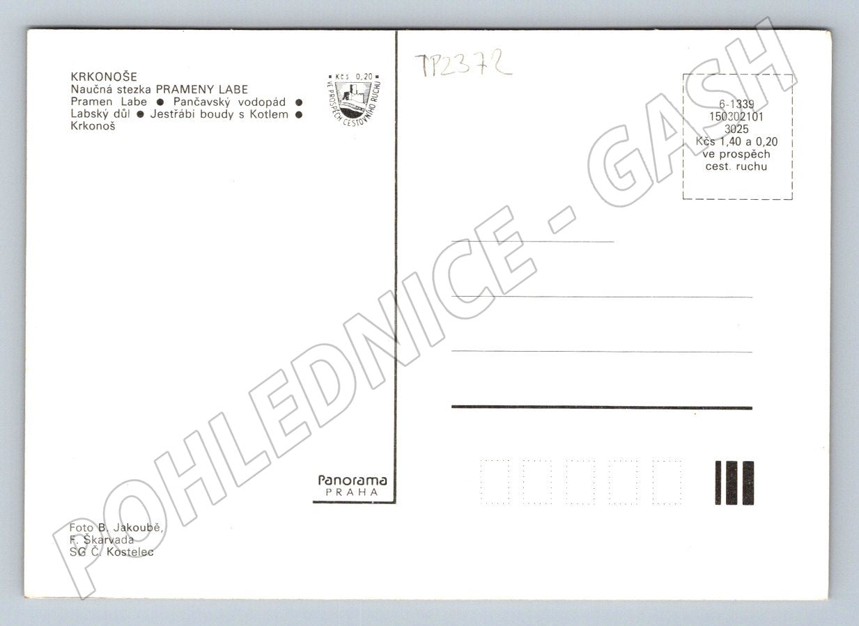 Pohlednice Krkonoše naučná stezka Prameny Labe (TP2372)
