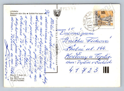 Pohlednice Litvínov Obchodní dům Elko sídliště bazén 1974 (TP2377)