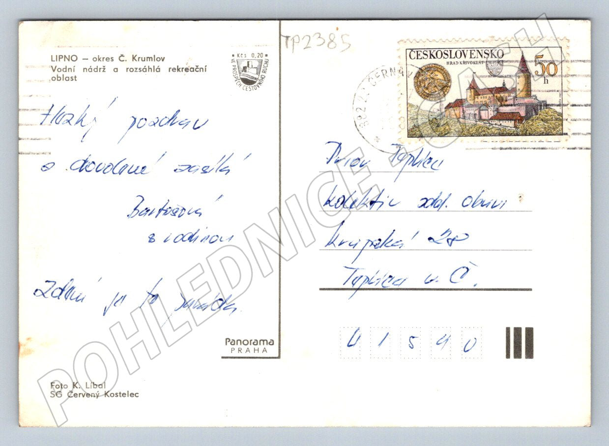 Pohlednice Lipno Lipenská rekreační oblast 1972 (TP2385)