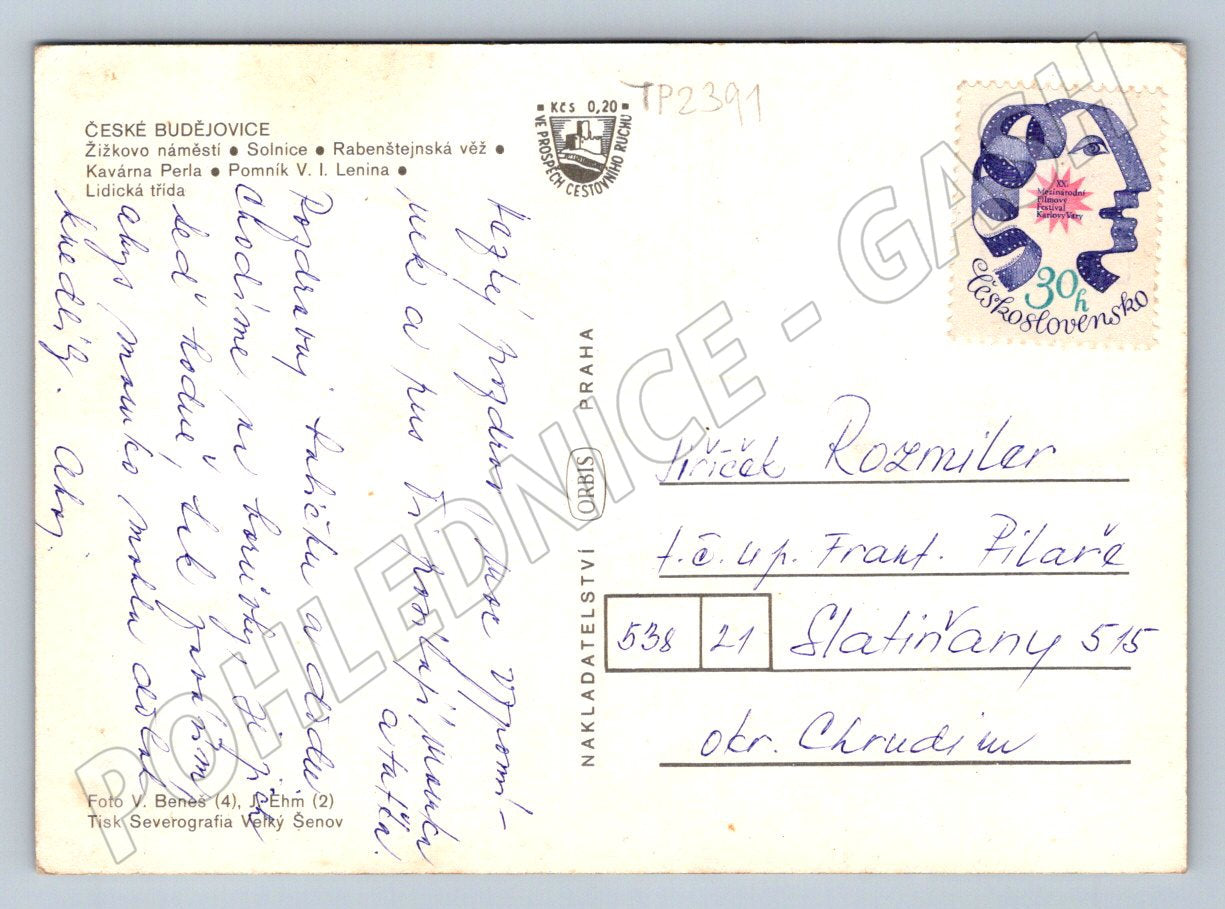 Pohlednice České Budějovice vícepohledová (TP2391)