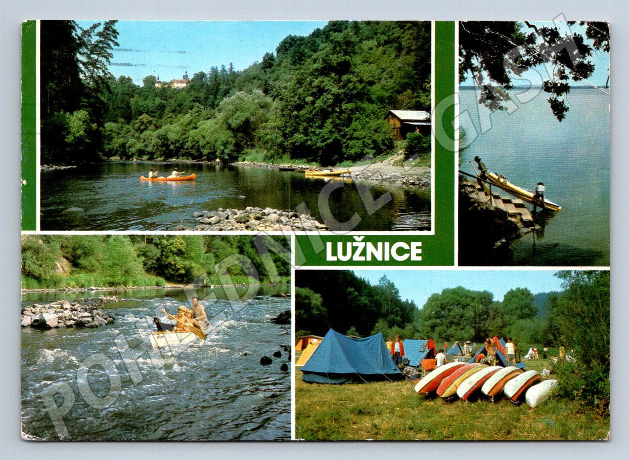 Pohlednice Lužnice řeka kempování 1983 (TP2394)