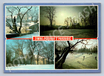 Pohlednice Pardubice zimní pozdrav 1991 (TP2398)