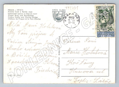 Pohlednice Praha Karlův most Hradčany 1962 (TP2401)